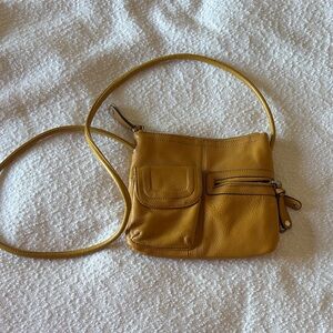 Mustard Leather Crossbody Bag